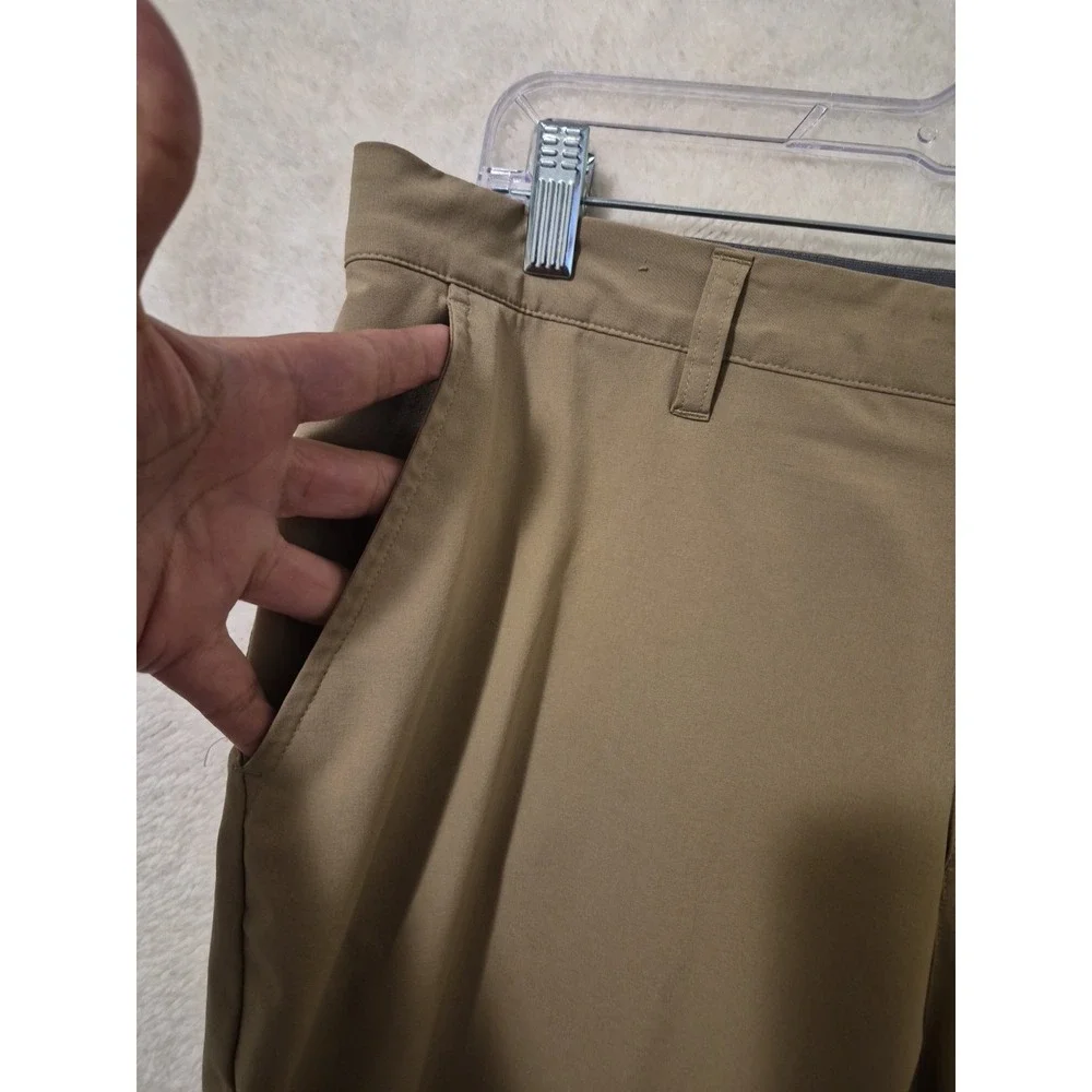 Adidas Prime Green Chino Golf Shorts‎ Men's Size 36 Beige Khaki Stretch Fit